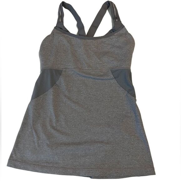 Lululemon Athletica Gray Adjustable Bra Side Detail Tank Top Size 4 - Picture 2 of 13